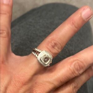 David Yurman Petite Albion
Sterling Silver with White Topaz and Diamonds
Size 6